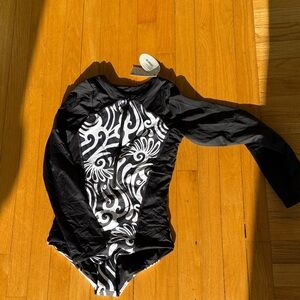 Paulani Rashguard Onesie Moorea medium Black and White Long Sleeve